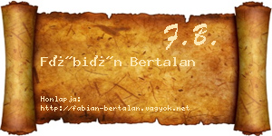 Fábián Bertalan névjegykártya