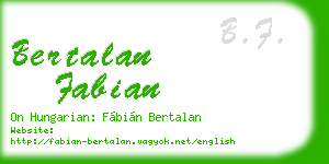 bertalan fabian business card