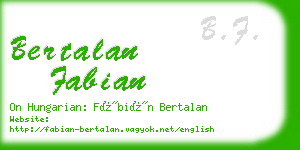 bertalan fabian business card